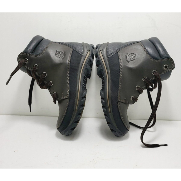 Timberland Boys Premium Leather Boots Mid Waterproof-Color Brown On Black-Size 1 - Picture 8 of 8